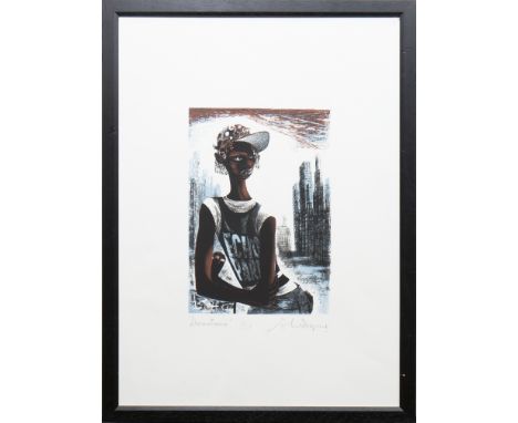 * JOHN BYRNE RSA,DOWNTOWNlimited edition colour lithograph, signed, titled and numbered 2/10 in pencil37cm x 25.5cmFramed and