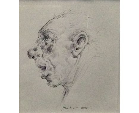 * PETER HOWSON OBE,TROTTY VECKbiro pen on paper, signed and dated 200418.5cm x 16cmMounted, framed and under glass