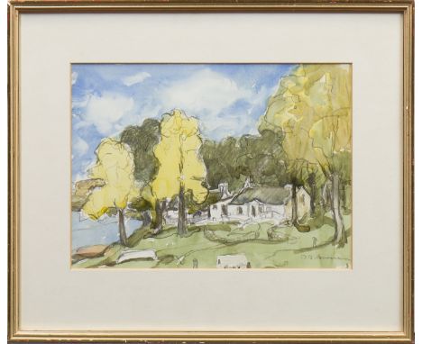 DAVID R ANDERSON,UNTITLED; LASSWADE; and UNTITLEDthree watercolours, each signed18cm x 21.5cm; 20.5cm x 27cm; and 30.5cm x 27