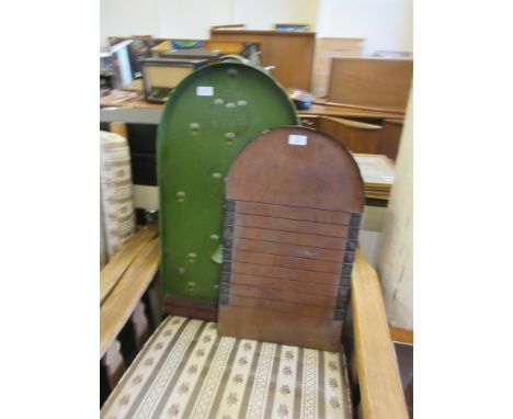 TWO VINTAGE BAGATELLE GAMES, LARGEST 75CM HIGH