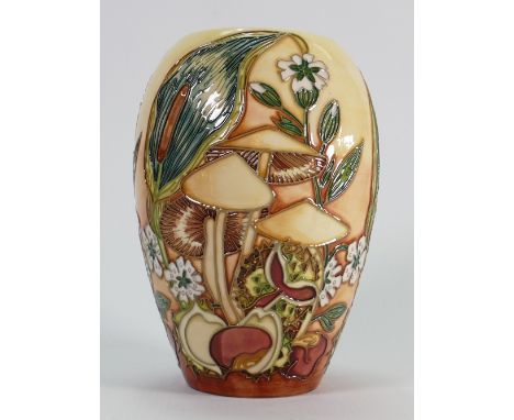 Moorcroft Toadstool patterned vase: Made for Macintyre, limited edition 14/350 and dated 1998. Height 18cm