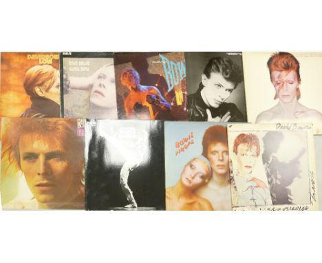 A collection of David Bowie Lps to include: Low, Honky Dory, Lets Dance, Heroes, Aladdin Sane, Monsters, Pin Ups, The Man who