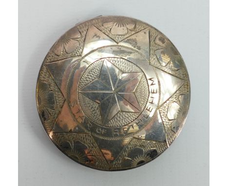 Continental silver compact case decorated with the Star of Bethlehem: