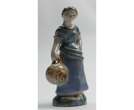 Danish mid century Art pottery glazed Stoneware figure: By L.Hjorth (1834 - 1912) Height 20cm.