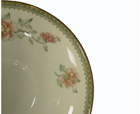 A large collection of Minton Jasmine dinner and tea ware: Including various sized plates, tureens &amp; covers, teapot, cups 