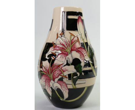 Moorcroft Stargazer Lily vase: Number 125 of a numbered edition and signed by designer Vicky Lovatt. height 23cm