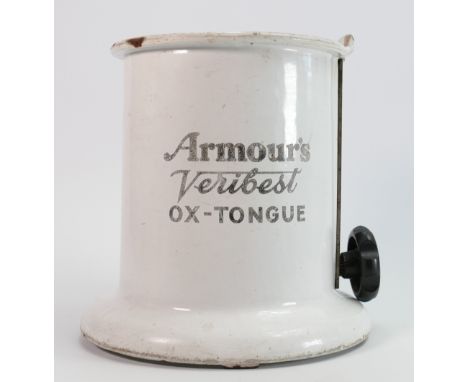 Early 20th Century Butchers Enamel Ox Tongue Holder: Armour's Veribest, h24cm,in generally good condition.