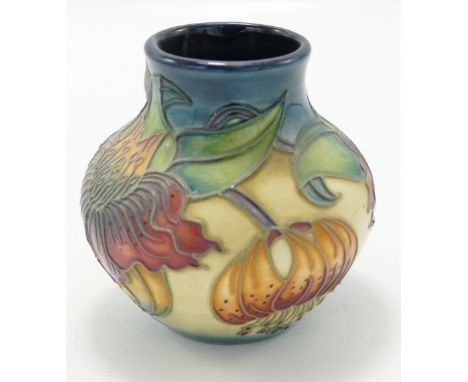 Moorcroft Anna Lily vase: Height 8cm, boxed.