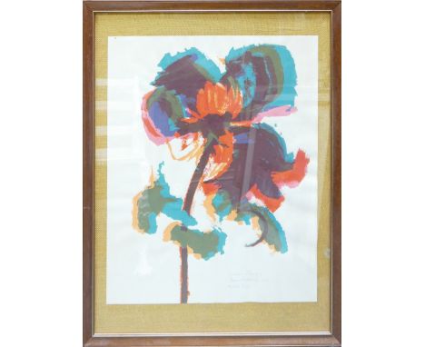 Print by Dennis Hawkins Autumn flower II: (1925 - 2001) Signed & dated 1973, artist proof. Measures 69 cm x 56cm excluding mo