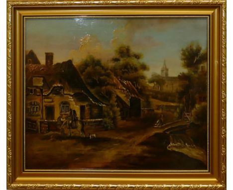 Fine Vintage English School Oil on Canvas Board store of Snape Suffolk - 