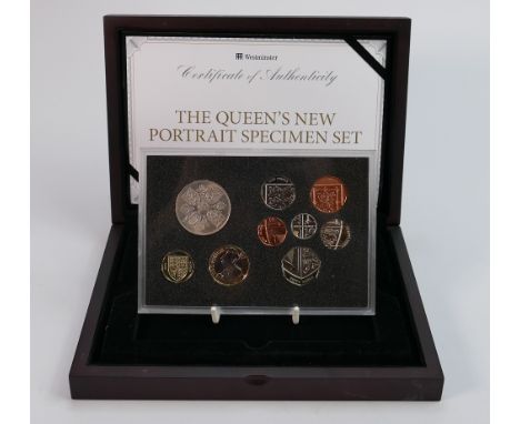 Westminster proof coin set: The Queens New Portrait Specimen Set, in presentation box with paperwork.