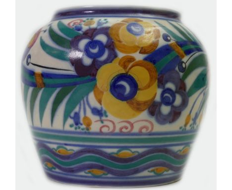 Poole pottery vase by Carter Stabler Adams 1920s: Dorothy James, height 24cm.