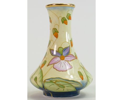 Moorcroft enamel vase with Sweet Thief design dated 11-3-02: Height 8cm..