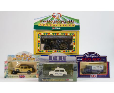 A large collection of Corgi die-cast cars: to include advertising vehicles,glory of steam, Lledo models etc (2 trays, approx 