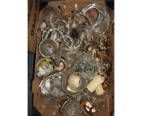 Box of Glass Lustre Light Parts 