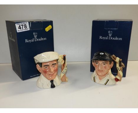 2x Royal Doulton Character Jugs - Len Hutton and Dickie Bird 