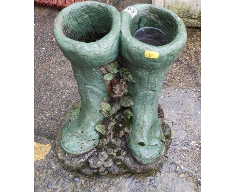 Concrete Garden Boot Planter 