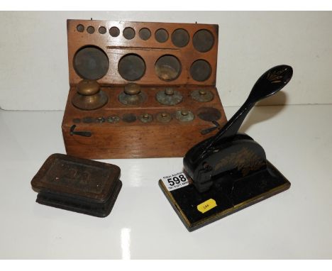 Desk Lamp and Weights 