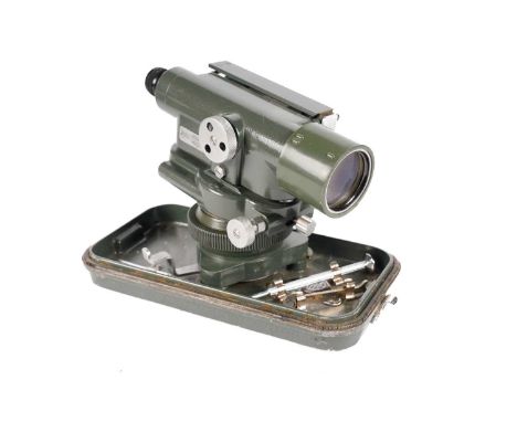 A Hilger &amp; Watts theodolite, SL106-6, No. 196049, in hard shell carry case with leather handle.