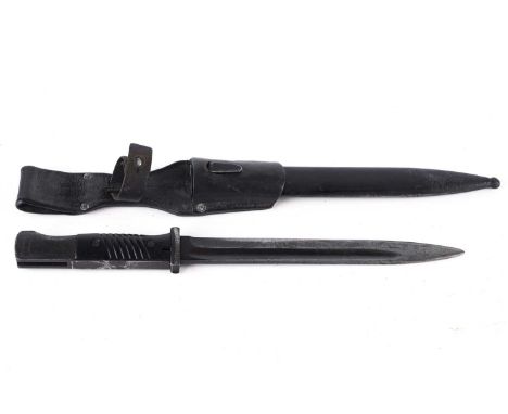 A German K98 bayonet, by Alexander Coppell, 1941, with matching scabbard, blade and scabbard stamped '6848w', with leather fr