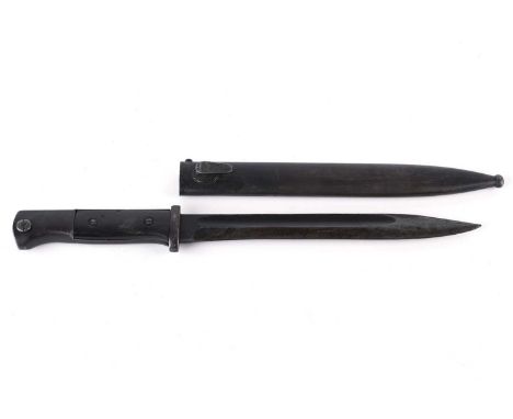 A German K98 bayonet, by Richard Herder, 1944, the blade and scabbard both stamped 'clc44' but differing other numbers, 40.5c