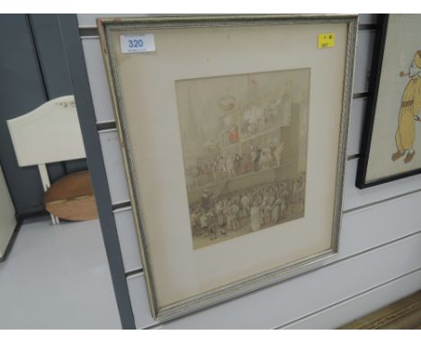 A vintage print depicting busy Theatre house stage