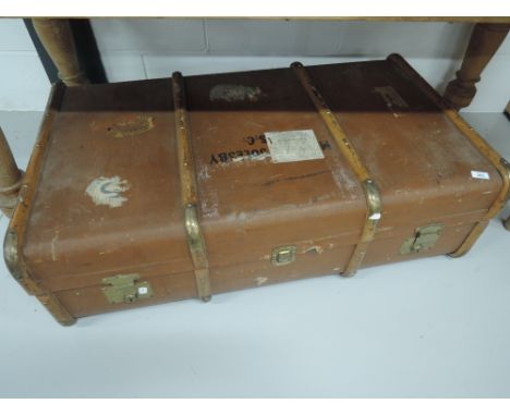A vintage travel trunk