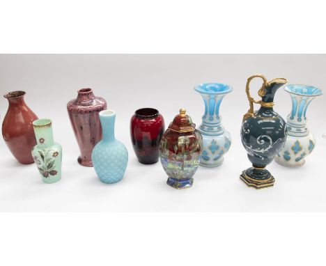 A Royal China Works Worcester ewer, scroll handle with griffin mask terminal, the aqua ground body with raised scrolling foli