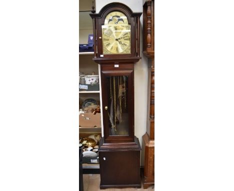 A Georgian style reproduction 'Fenclocks of Suffolk' longcase clock with moon-phase dial, 192cm high overall&nbsp; (one finia