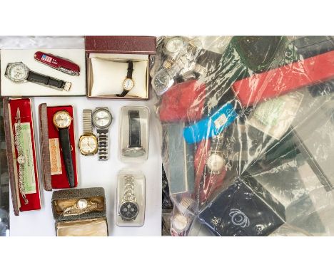 A collection of vintage and later wristwatches to include Timex Tide-master, Jaquet Cobur, Page, Lucerne, cased Pilot, Buler,