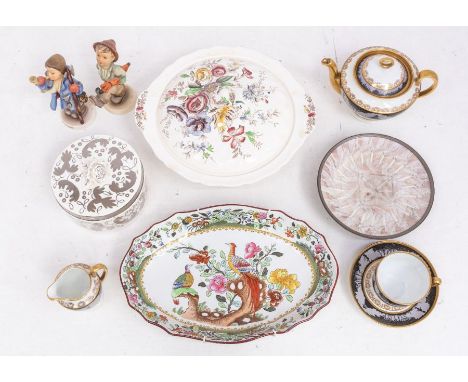 A collection of ceramics to include: a 20th Century tete-a-tete service, the upper section decorated with female figure with 