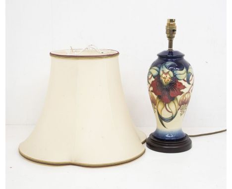 An Anna Lily lamp and shade by Moorcroft