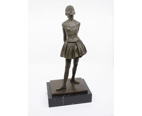 A modern French Bronzed figure of a ballerina, on a base signed Degas, height 39cm