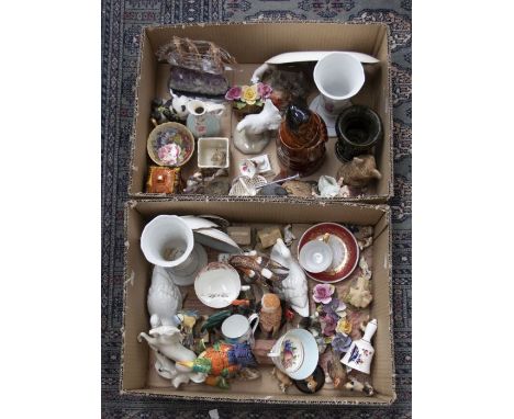 Collection of mixed&nbsp; 20th century Staffordshire china figures and tea wares, including vases, Goebel and others etc.