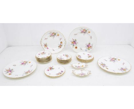 Royal Crown Derby Posie pattern tea and coffee service, for six place setting. Mix of first and second quality. Hairline crac