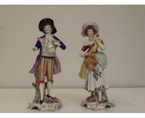 Two ceramic continental figures 