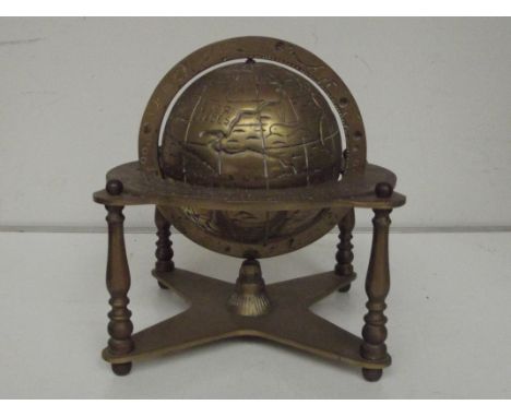 Brass zodiac globe 