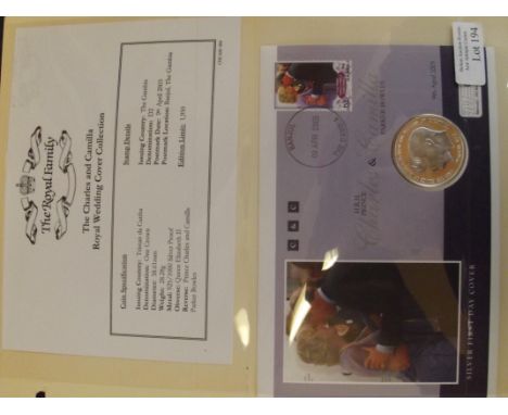 Silver one crown First Day Cover H.R.C Prince Charles and Camilla Parker-Bowles Royal Wedding Cover Collection