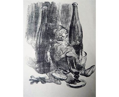 PERCY DRAKE BROOKSHAW (BRITISH, 1907 - 1993)  'Doll and Bottles' book illustration lithograph 45cm x 29cm together with two o