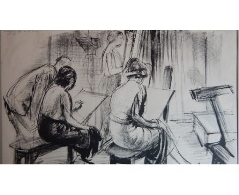 PERCY DRAKE BROOKSHAW (1907 - 1993)  'Direct from Life Class 36' print on paper, mounted, signed and dated in pencil bottom r