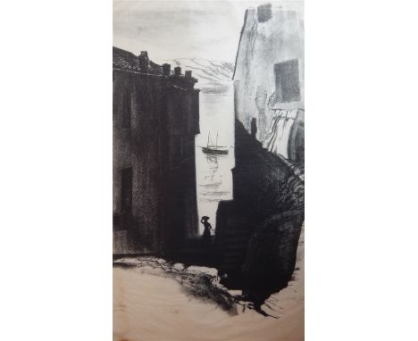 PERCY DRAKE BROOKSHAW (1907 - 1993) 'Corsica' print on tissue, laid on card and mounted, signed in pencil bottom right 51cm x