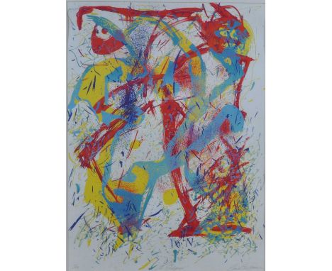 Mid-20th century French contemporary school - The Harlequin, lithograph printed in colours, indistinctly signed, titled and n