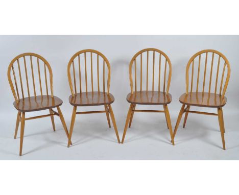 A set of four Ercol light elm stickback kitchen chairs, w.42.5cm