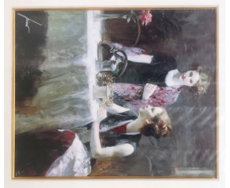Pino Daeni (Italian/American, 1939-2010):A Limited Edition colour print, 'After Dinner', hand signed by the artist in pencil