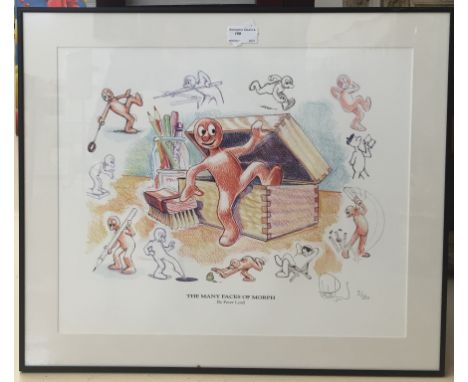 Peter Lord (20th century): 'The Many Faces of Morph', Limited Edition colour print,hand signed & numbered in pencil