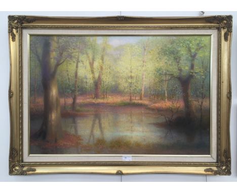 R N Jurgens (20th century): A wooded landscape, oil on canvas, signed