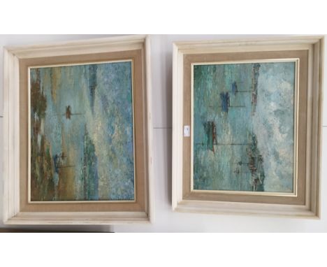 R Cromie (20th century): Two oils on board depicting coastal scenes, each signed 