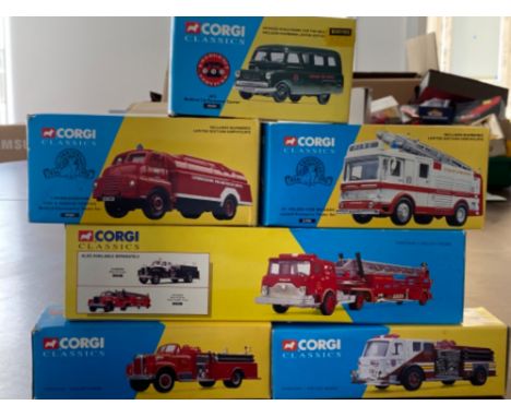 Corgi classics die cast vehicles x6. Including 52101 long beach Mach, 19201 Cambridgeshire fire and rescue services. All in o