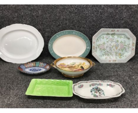 Mixed collection of of ceramic plates and bowl including makers such as Royal Doulton Indian tree etc