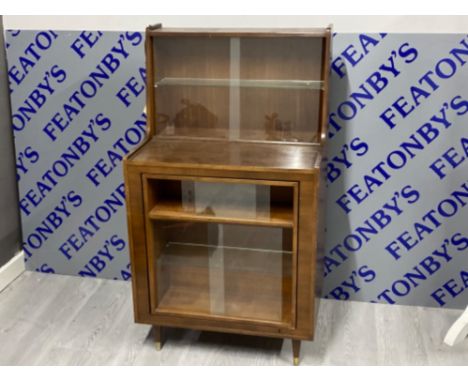 Vintage Rotating drink cabinet with glass sliding doors